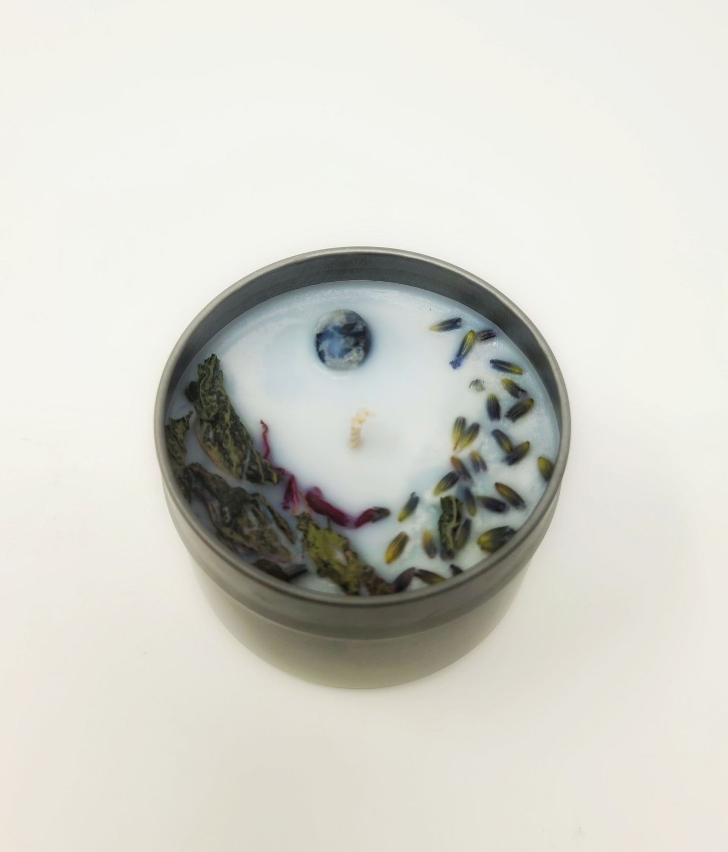 Rainbow Moonstone Crystal Travel Tin 4oz soy wax