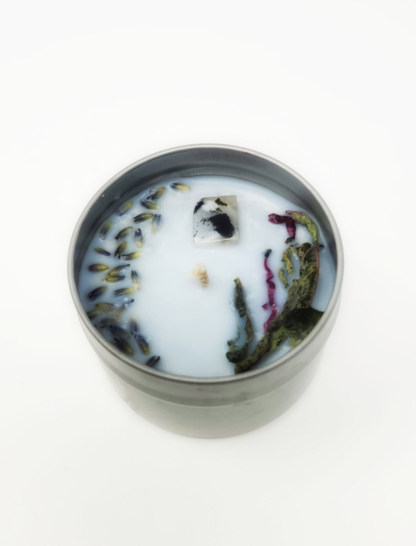 Rainbow Moonstone Crystal Travel Tin 4oz Soy