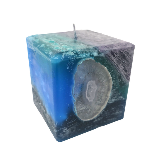 Water Element Crystal Candle Cube (Cancer, Pisces, Scorpio)